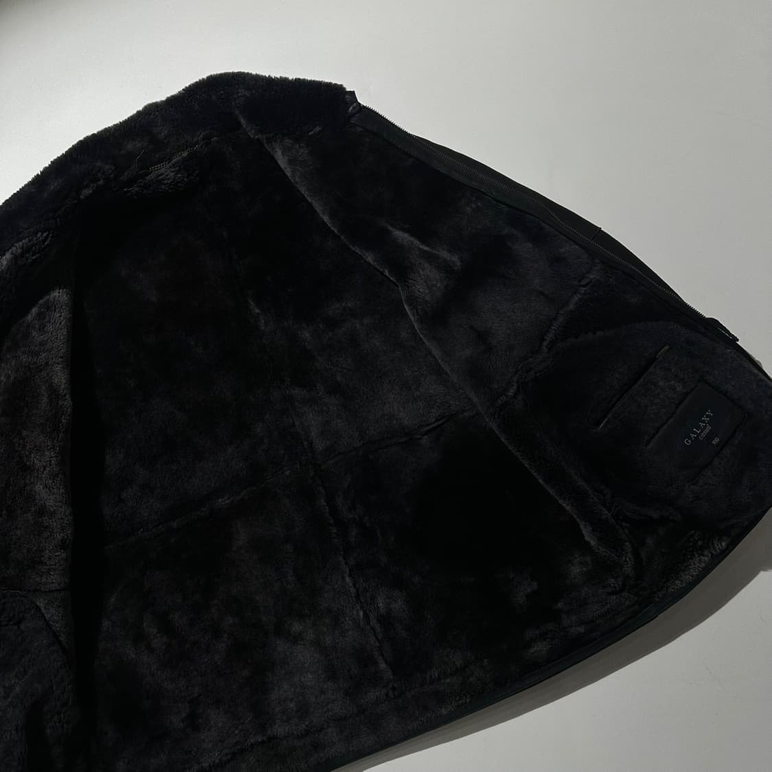 갤럭시 램스킨 시어링 싱글 무스탕 자켓 블랙 상품이미지6