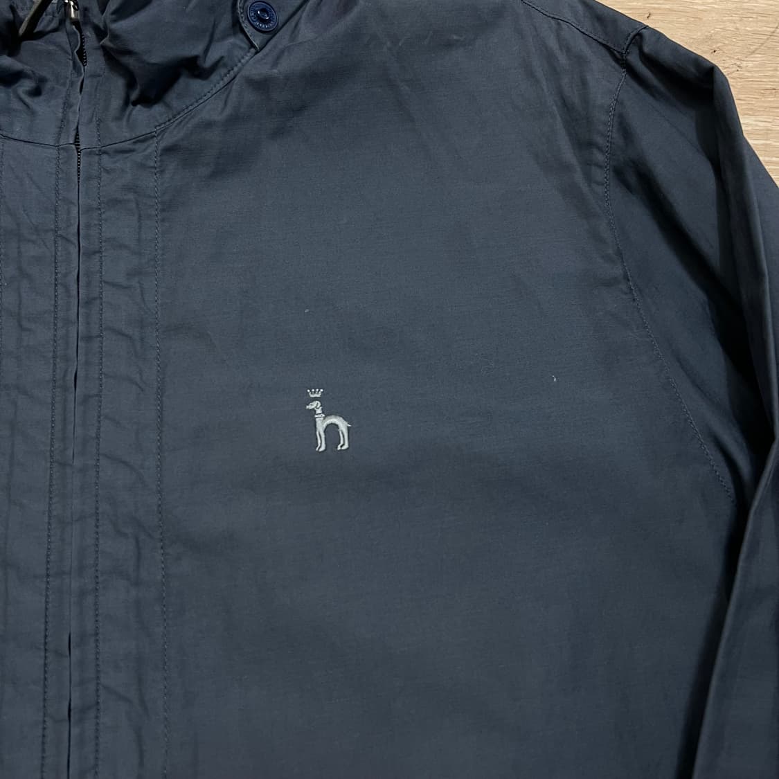 헤지스 로고 포인트 스탠드넥 바람막이 점퍼 [네이비] M/95 상품이미지4