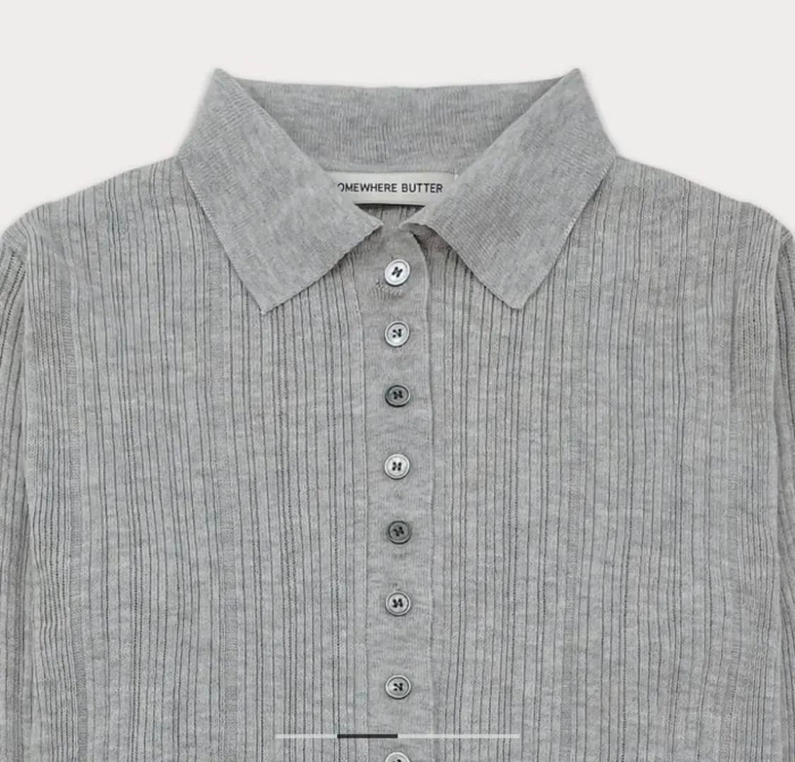 썸웨어버터 Henry Collar Knit - Grey 니트 상품이미지3