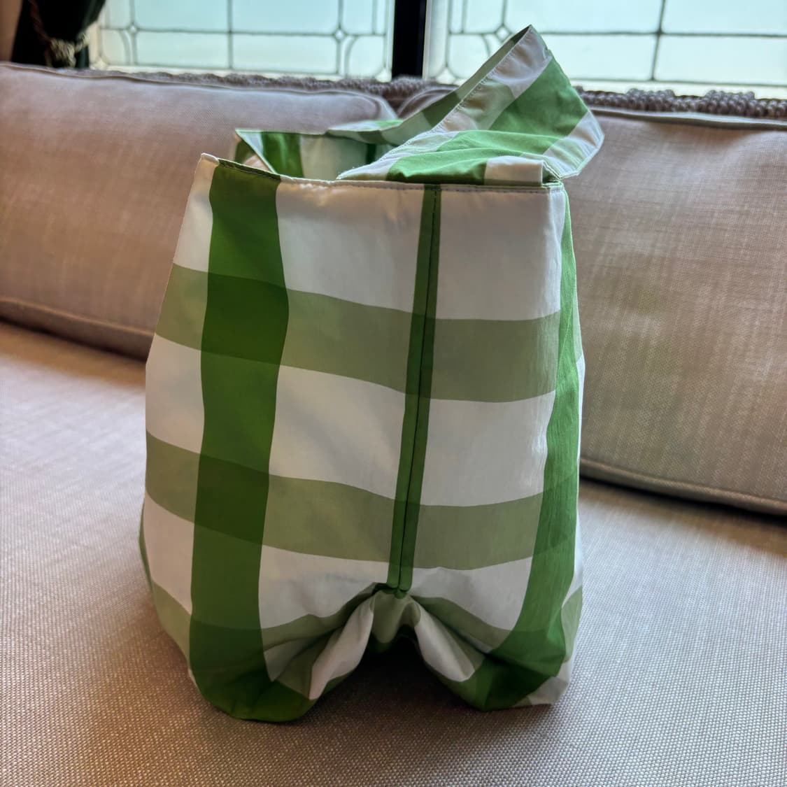 ORR 오르 그린 깅엄 체크 쇼퍼백 숄더백  상품이미지3