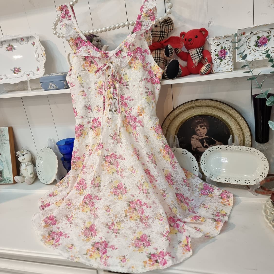 LIZ LISA 플로럴 레이스 프릴 원피스 상품이미지5