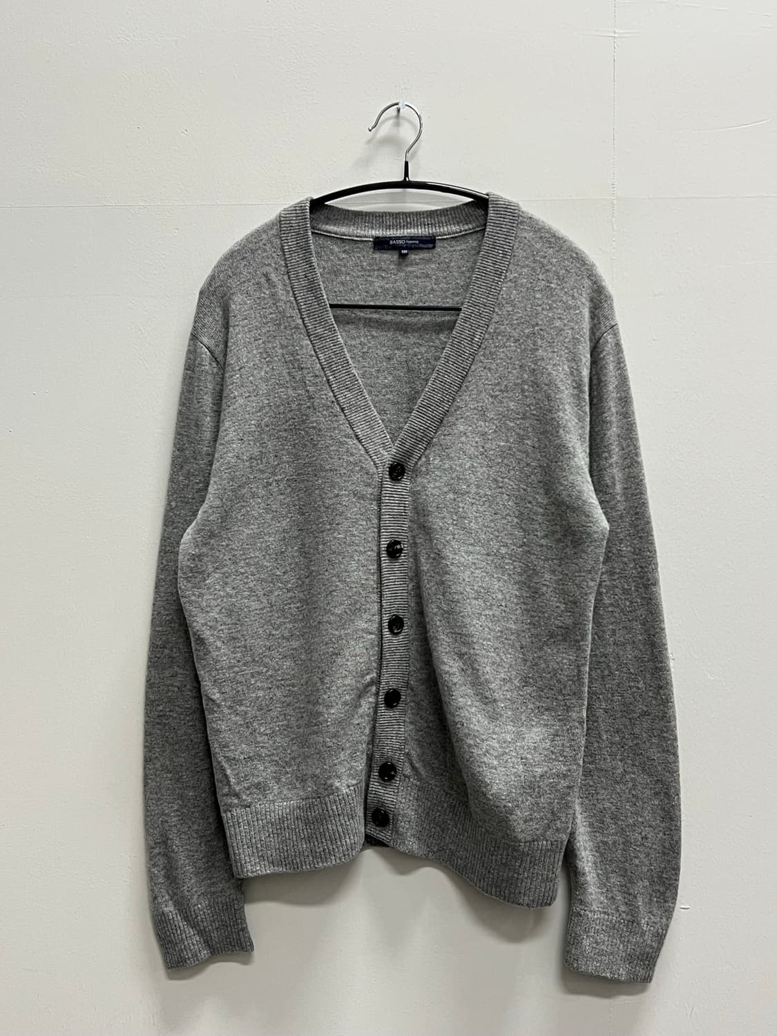 바쏘옴므 울 캐시미어 가디건 그레이 상품이미지2