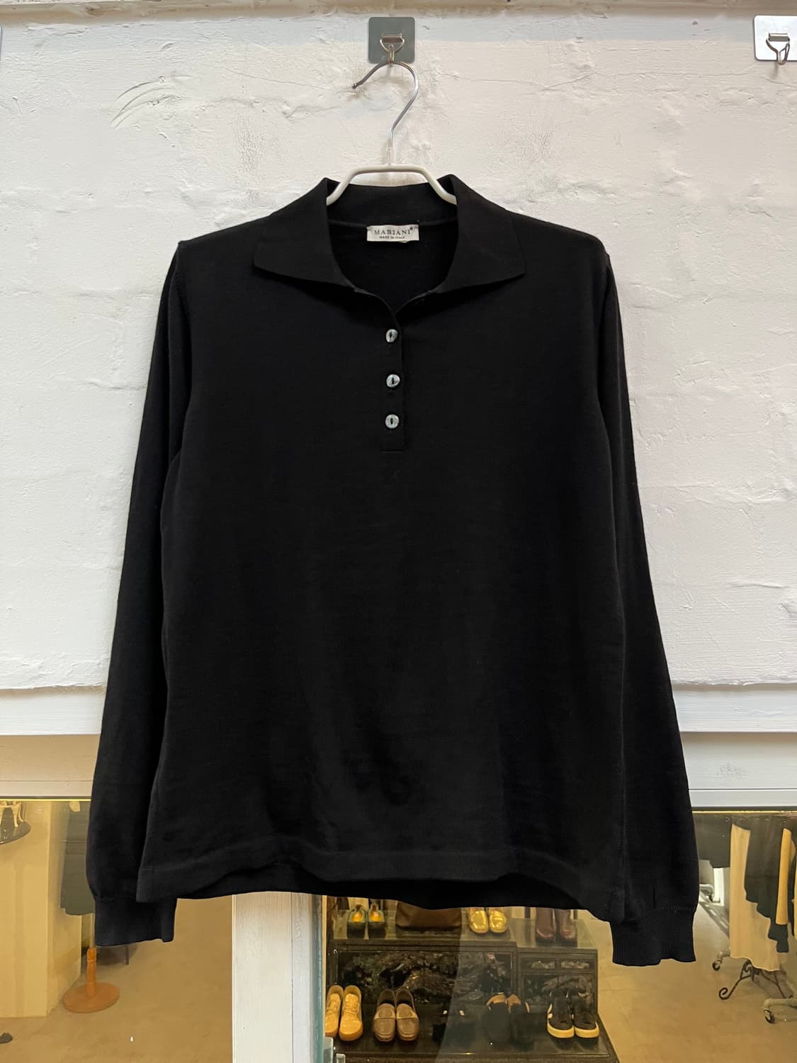 Mariani 메리노 울 카라 니트 Women XL 상품이미지1