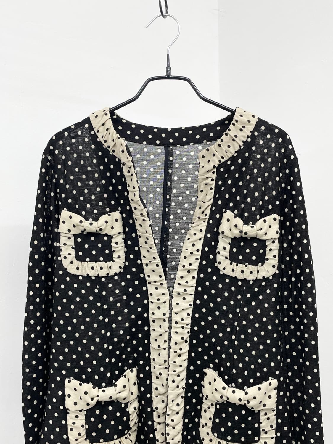 히메갸루 도트 리본 포켓 가디건 상품이미지6