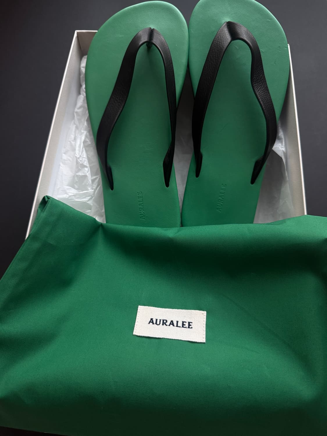 Auralee 39사이즈 오라리 소프트레더 플립플랍 상품이미지1