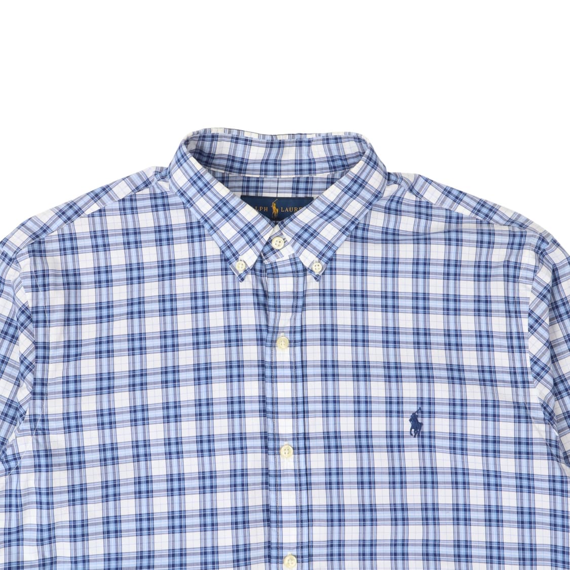 폴로 랄프로렌 QR 블루 체크 코튼 스트레치 셔츠 상품이미지2