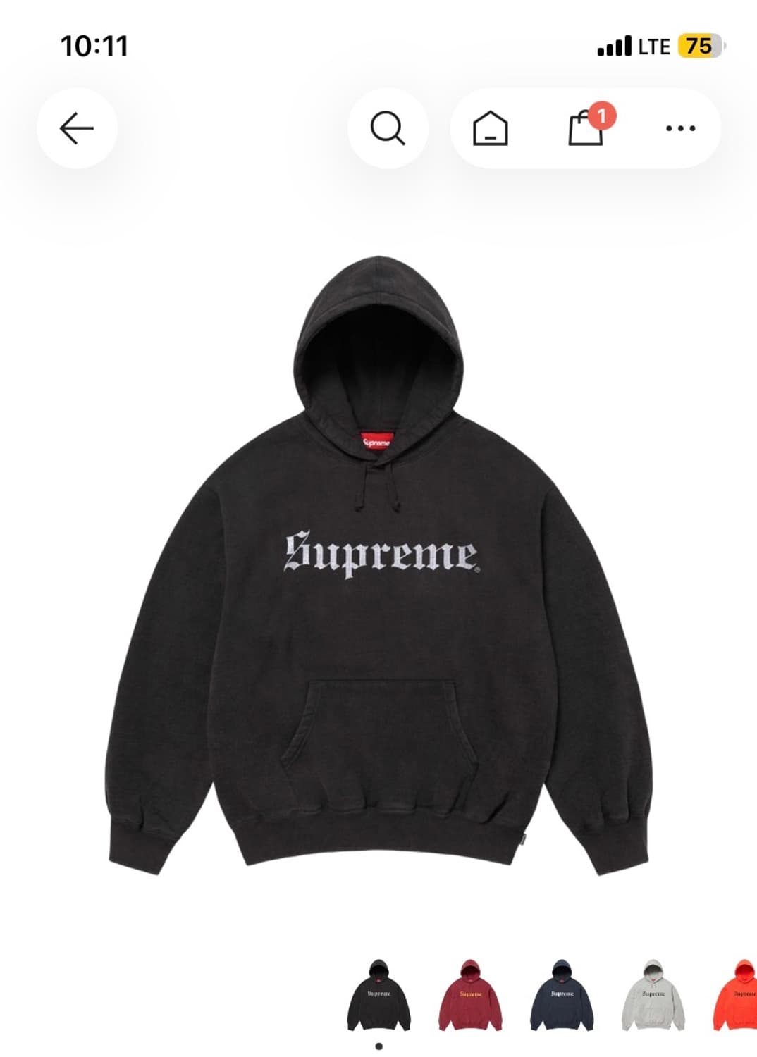 슈프림 워시드 올드 응글리쉬 후드 상품이미지1