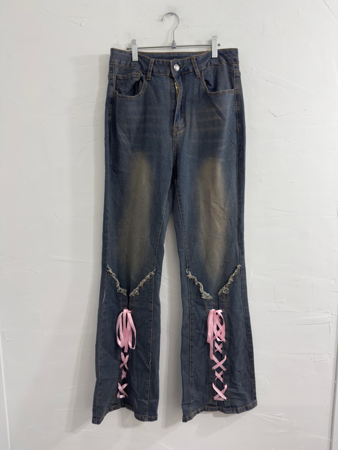 romwe eyelet detail denim pants 상품이미지4