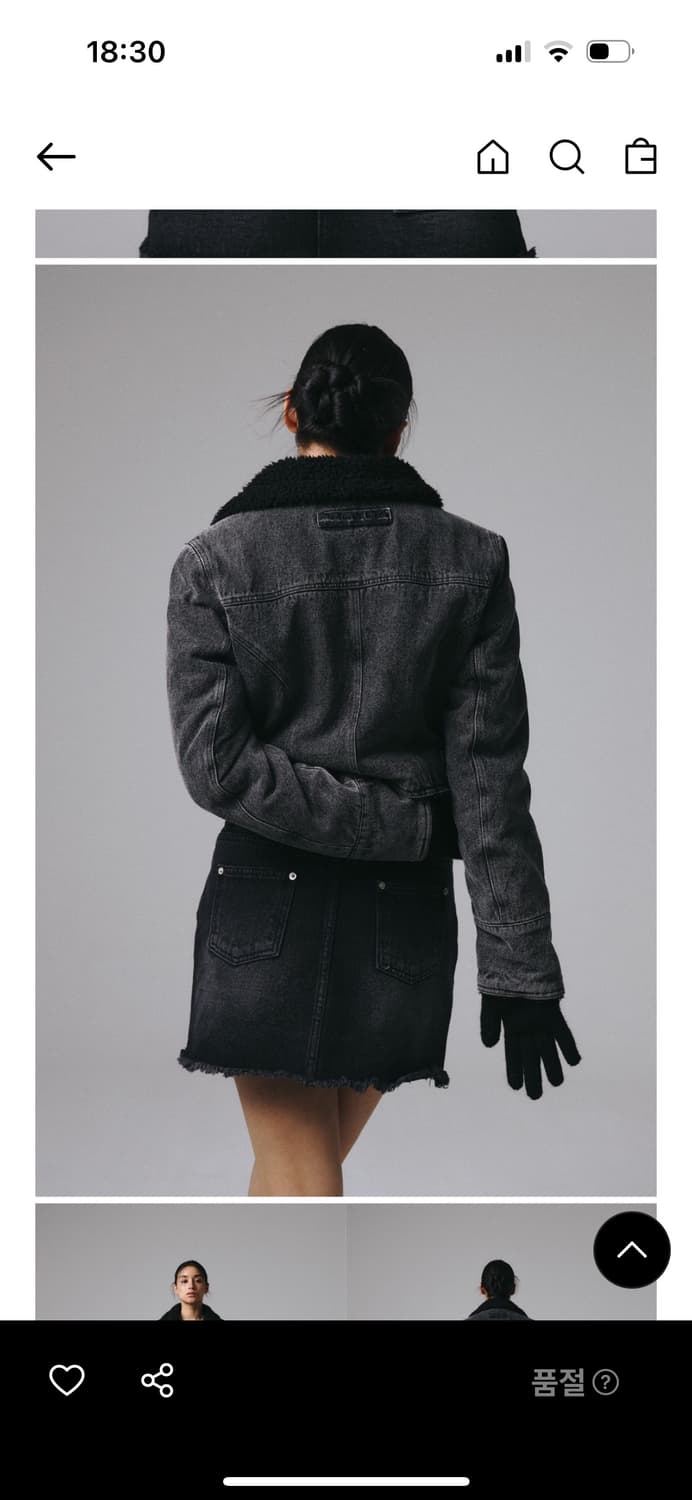 프렌다 데님 시어링 자켓 다크그레이 상품이미지2