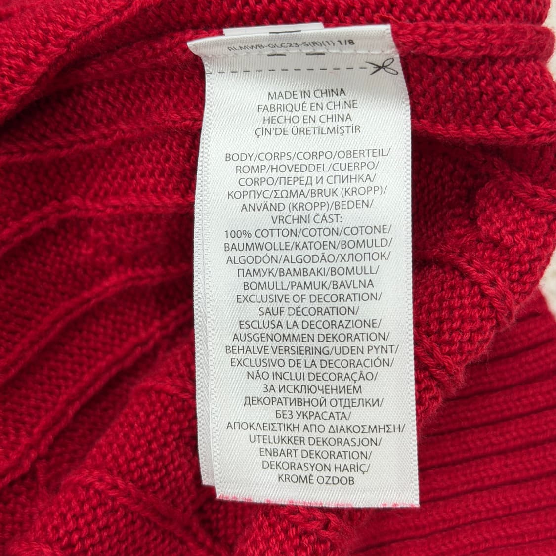 폴로 랄프로렌 케이블 꽈배기 니트 레드 XL 상품이미지4