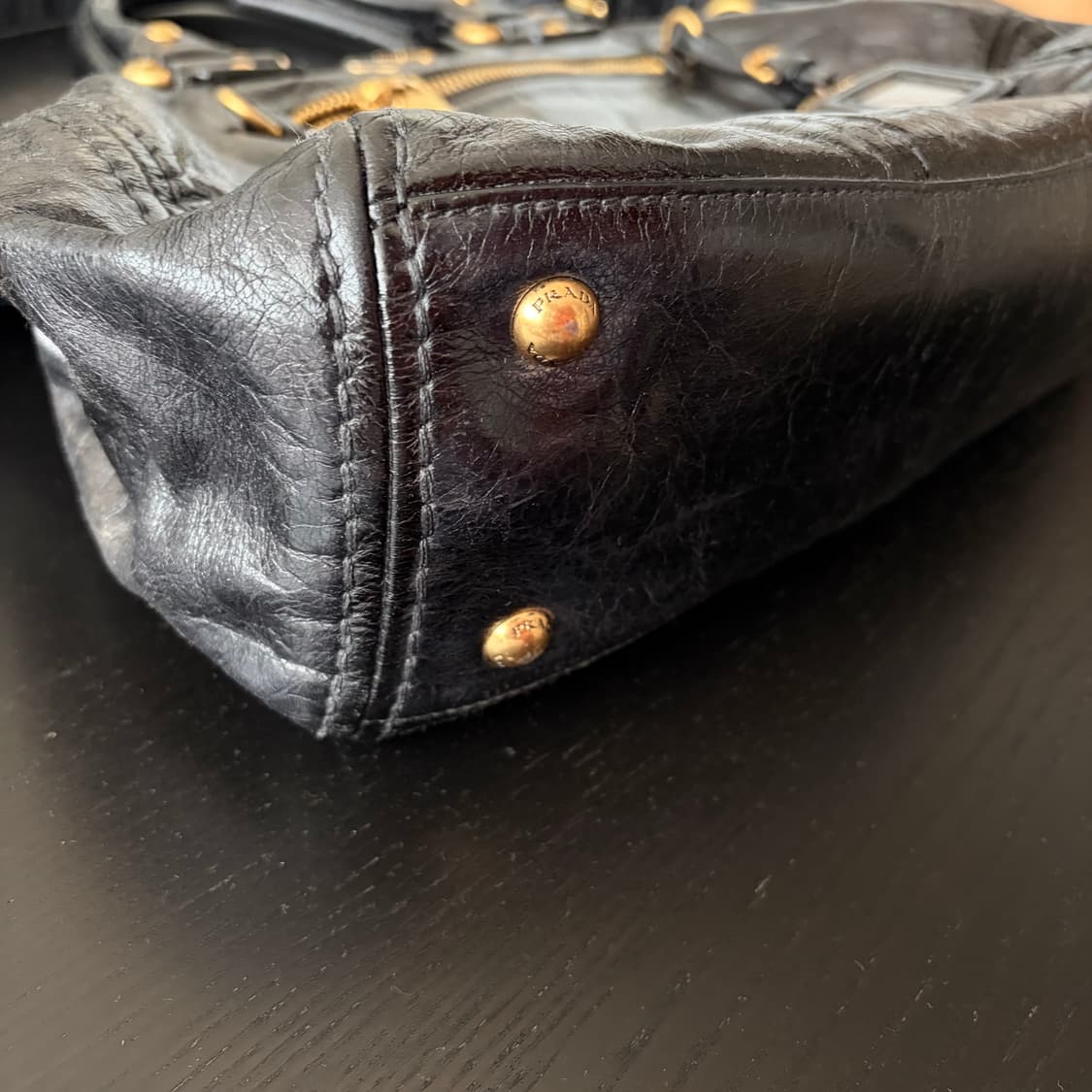 프라다 비텔로 샤인백 블랙 토트백 상품이미지7