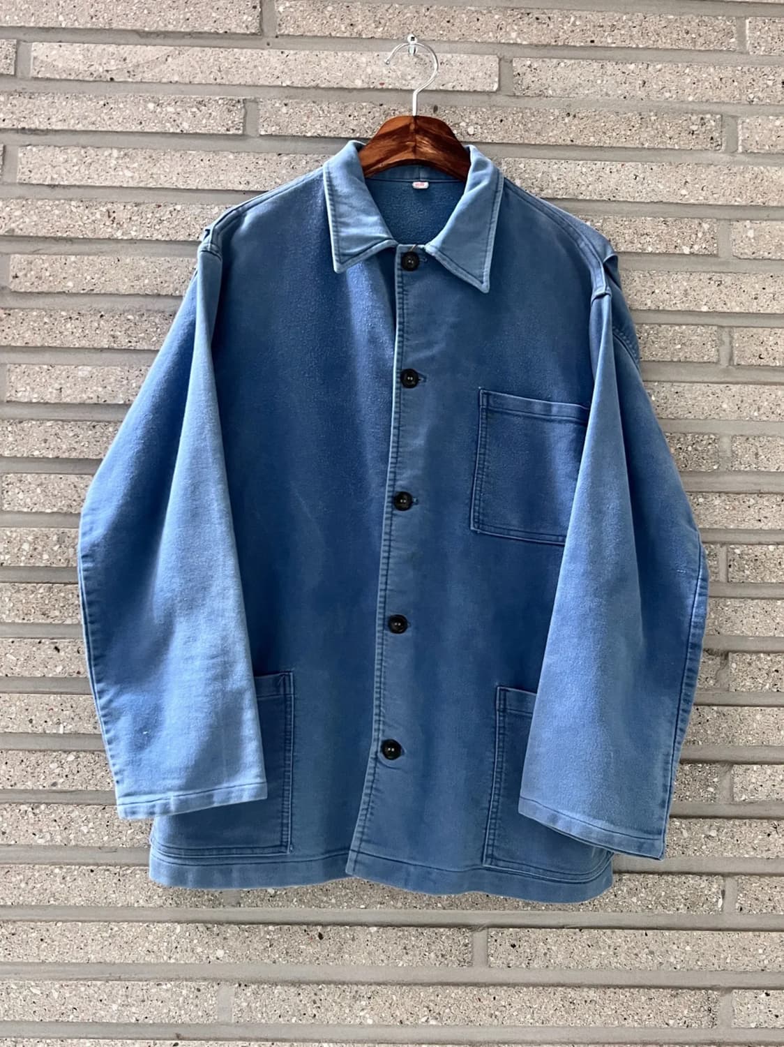 [L]90's 프렌치 워크 웨어 빈티지 페이딩 3포켓 몰스킨 자켓 상품이미지1