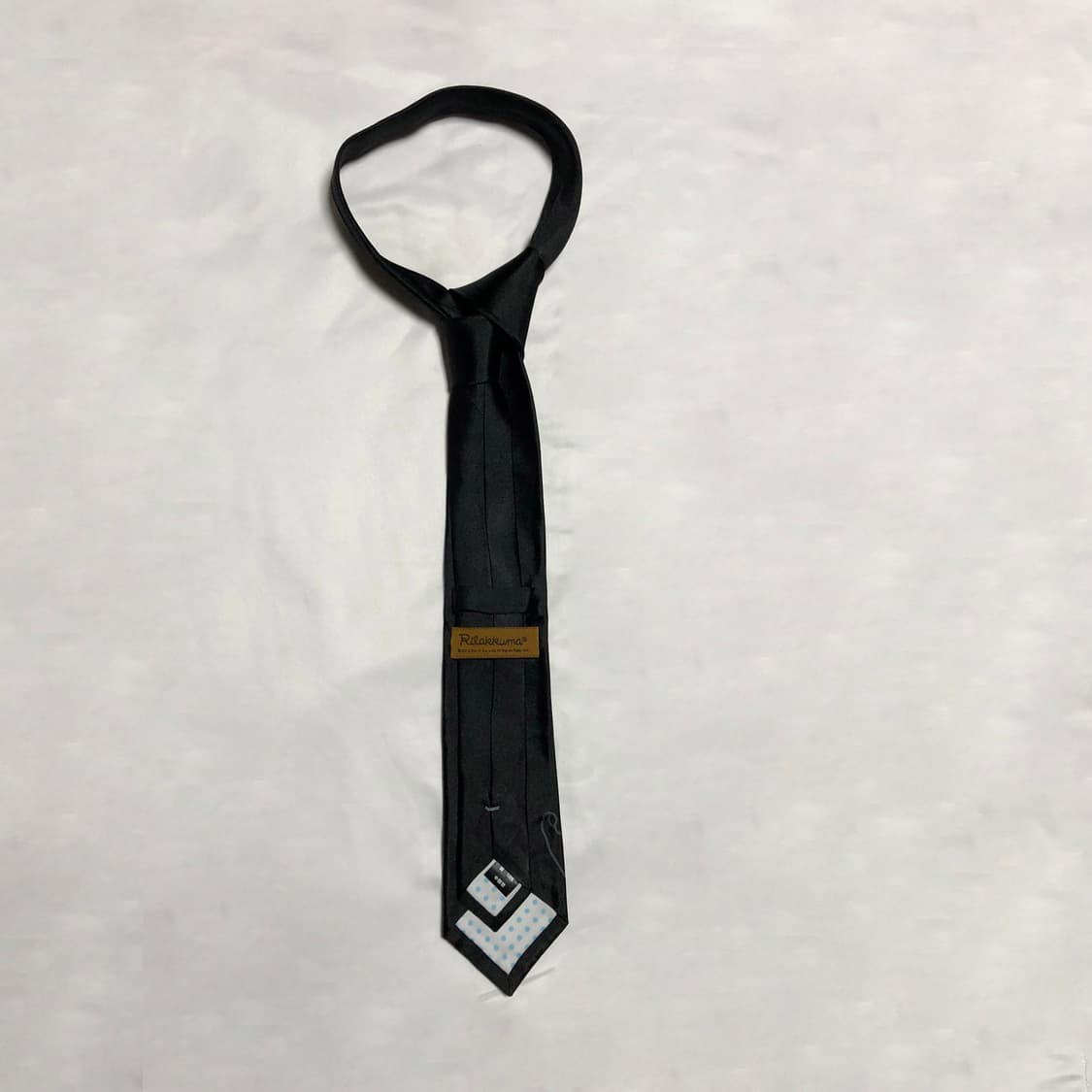 리락쿠마 실크 넥타이 블랙 상품이미지4