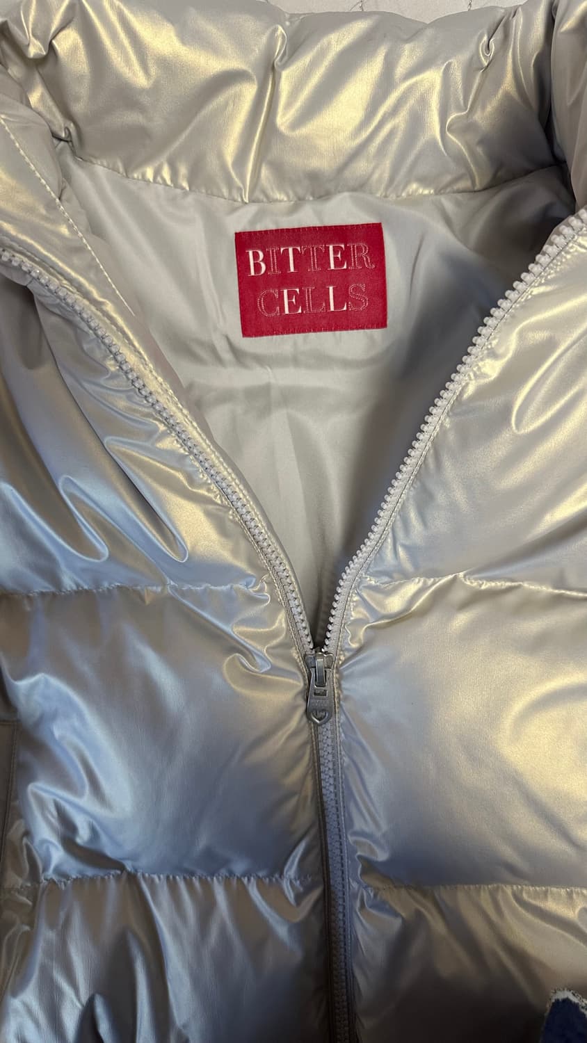 글로시 크롭 푸퍼 자켓 실버 상품이미지3