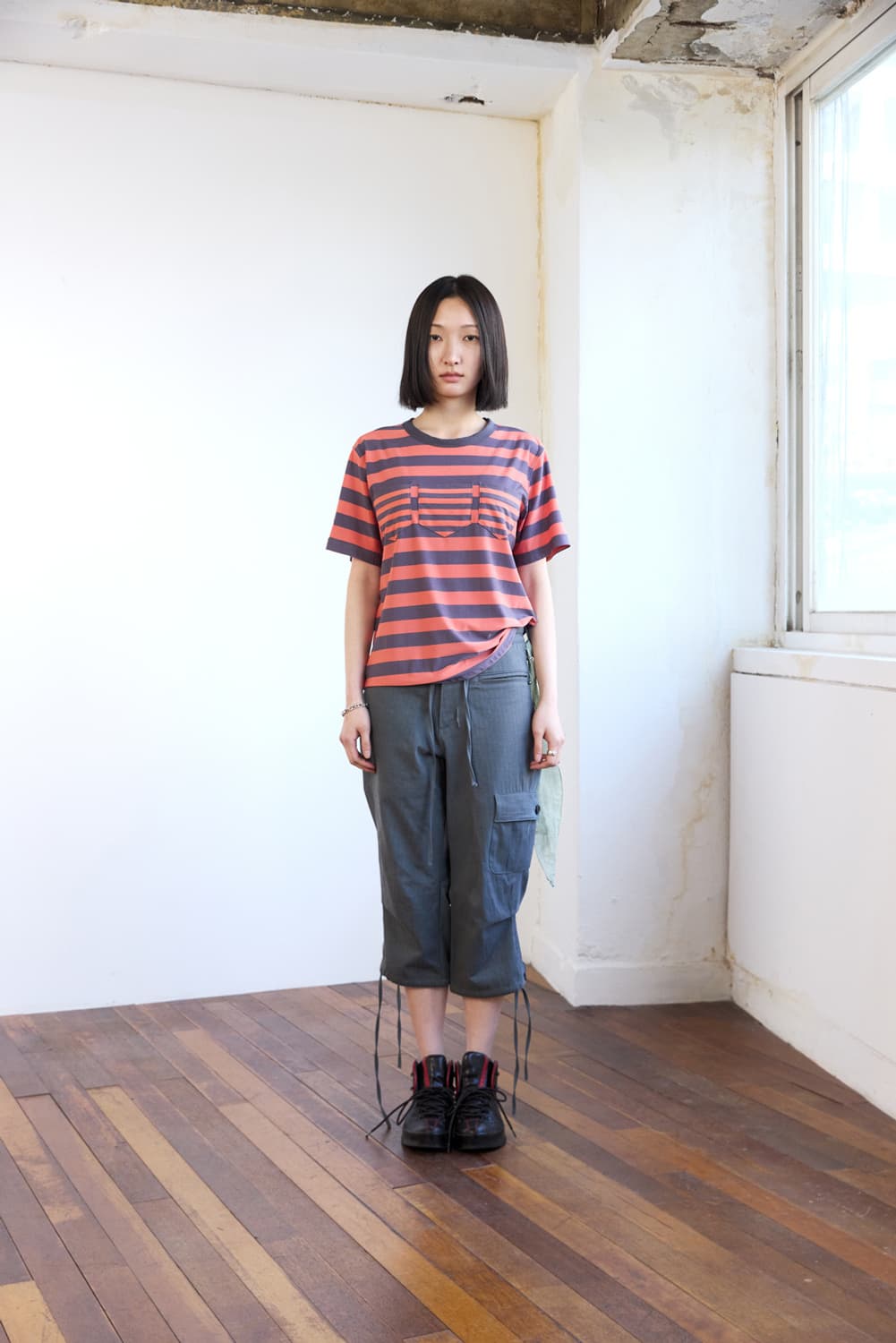 해칭룸 Triple Pocket Tee Stripe Orange 상품이미지3