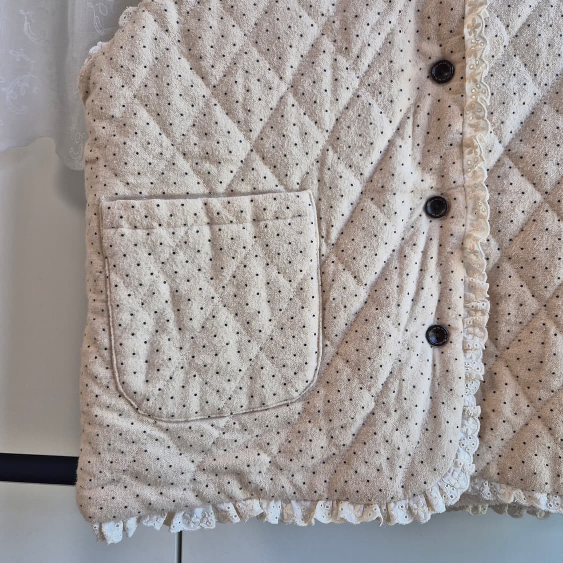아이보리 도트 양털 베스트 상품이미지3