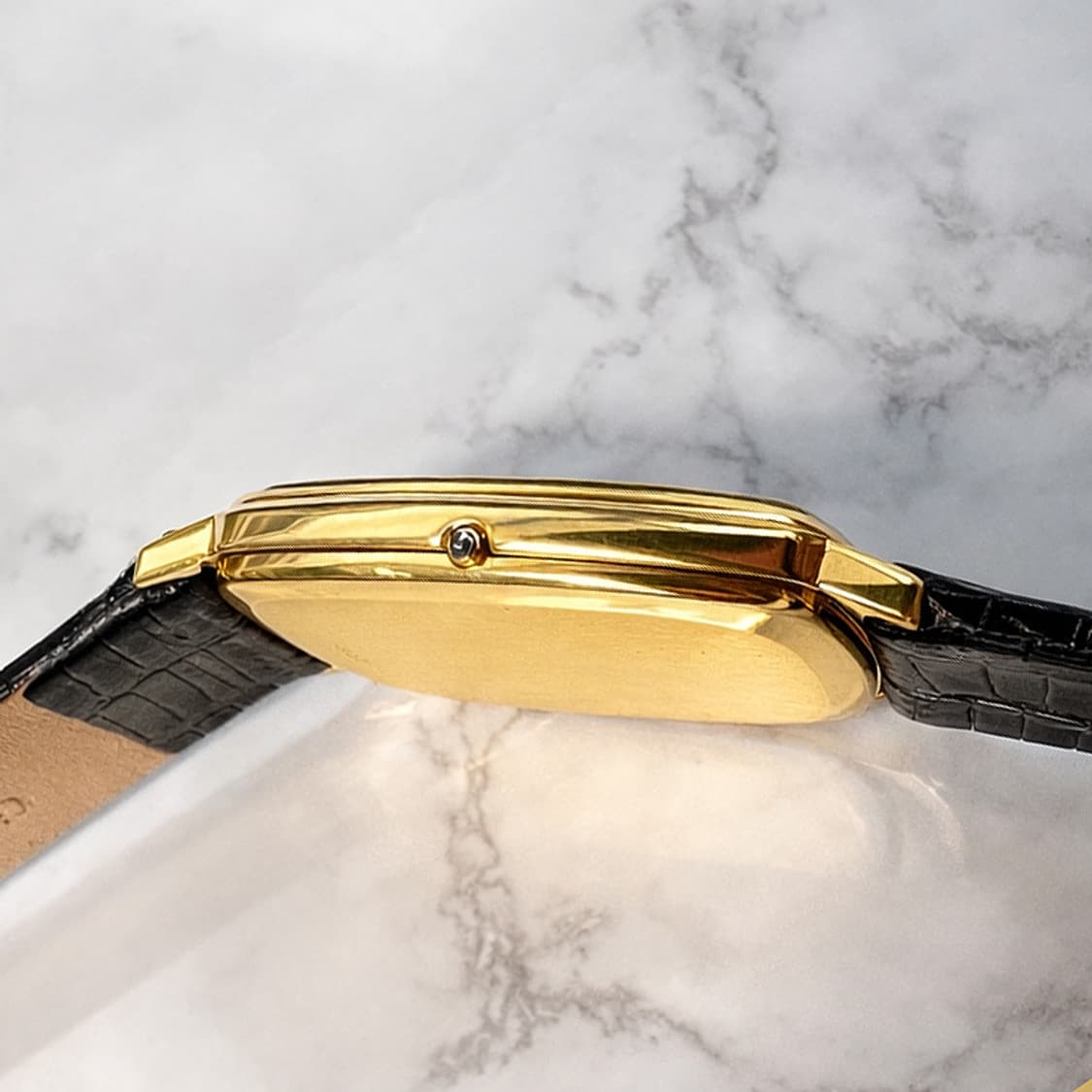 오메가 드빌 1365 남성 쿼츠 블랙 다이얼 레더워치 상품이미지4