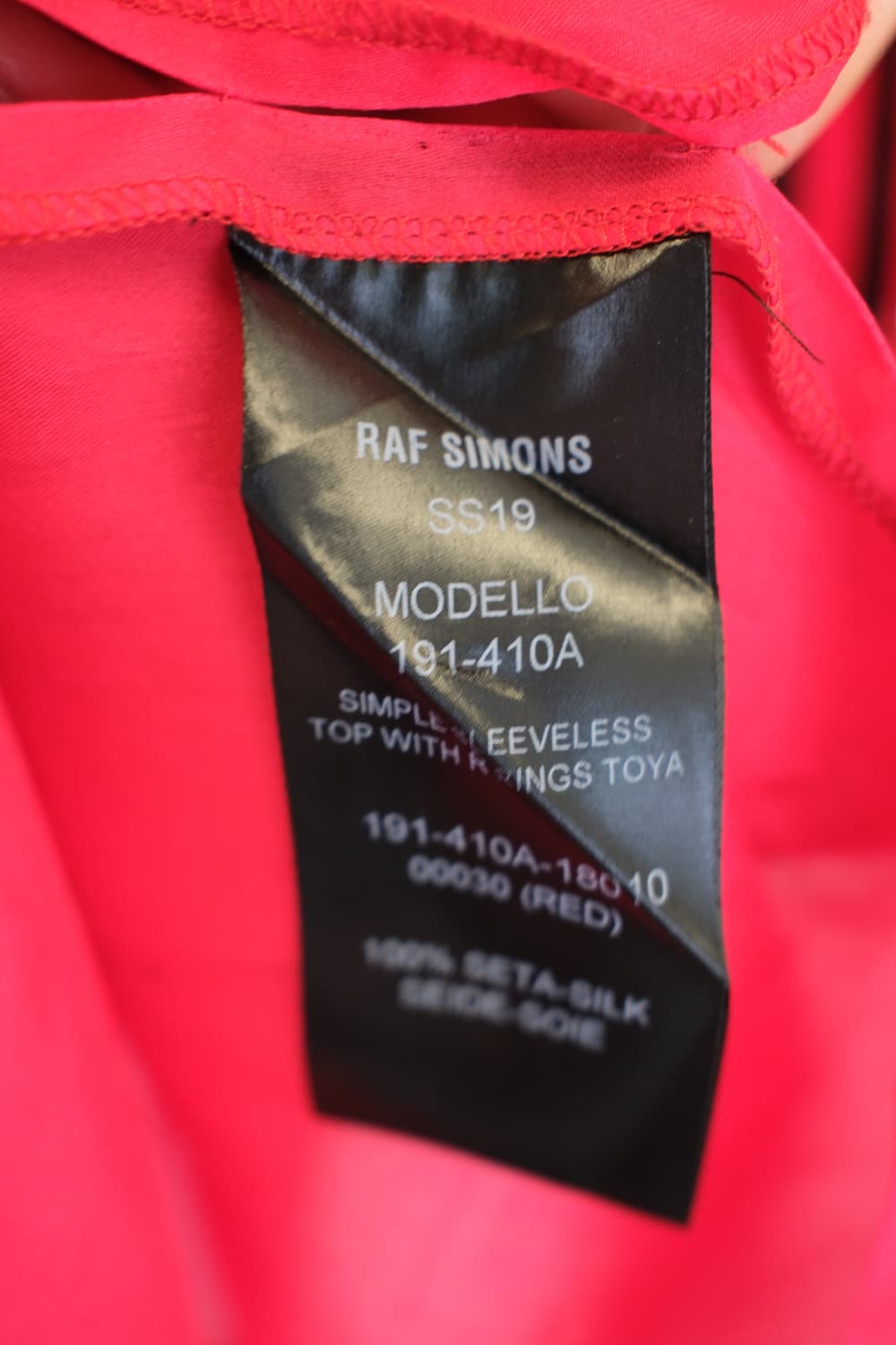 라프시몬스 RAF SIMONS SS19 레드 나일론 슬리브리스 셔츠 48 상품이미지5