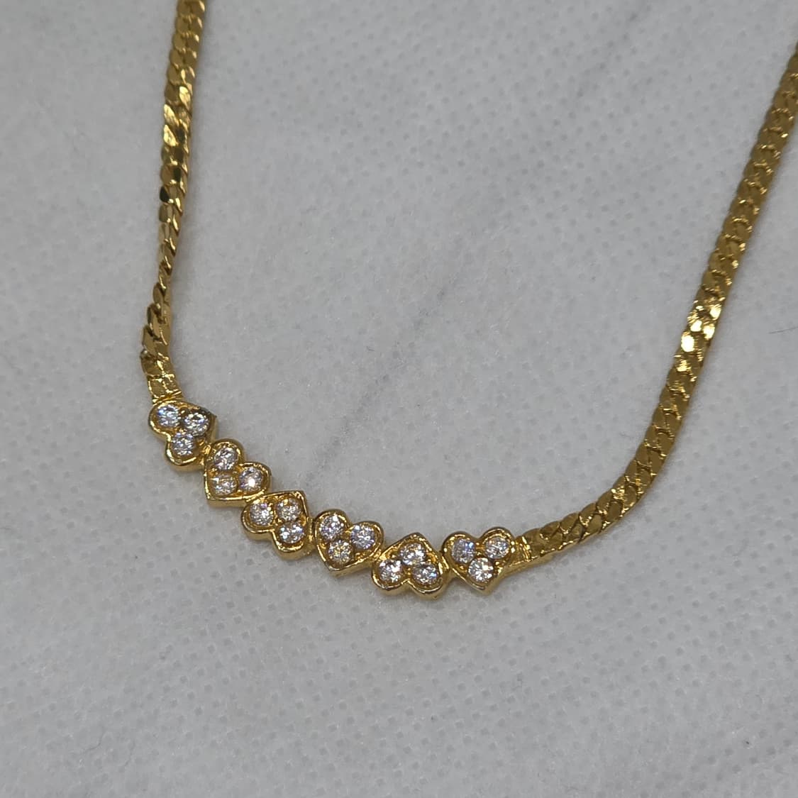 지방시 금장 하트 큐빅 목걸이 상품이미지1