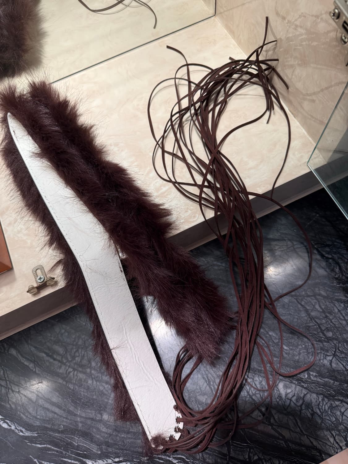 Japanese vintage 갸루 털 벨트  상품이미지1