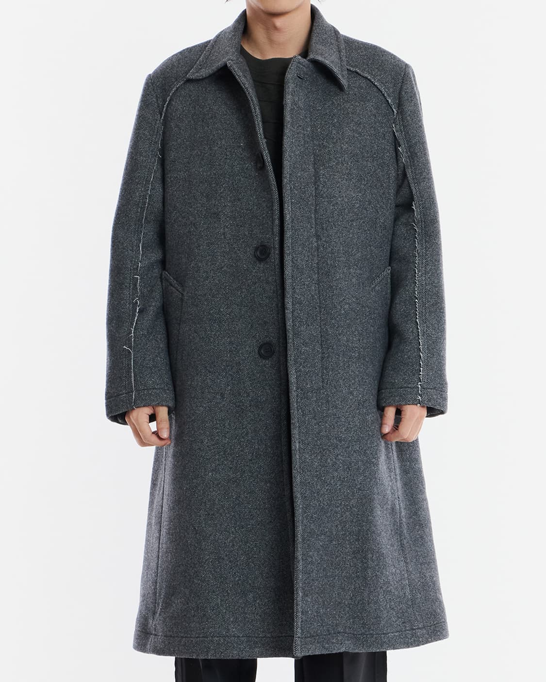 언어펙티드 싱글 코트 - L 차콜 상품이미지2