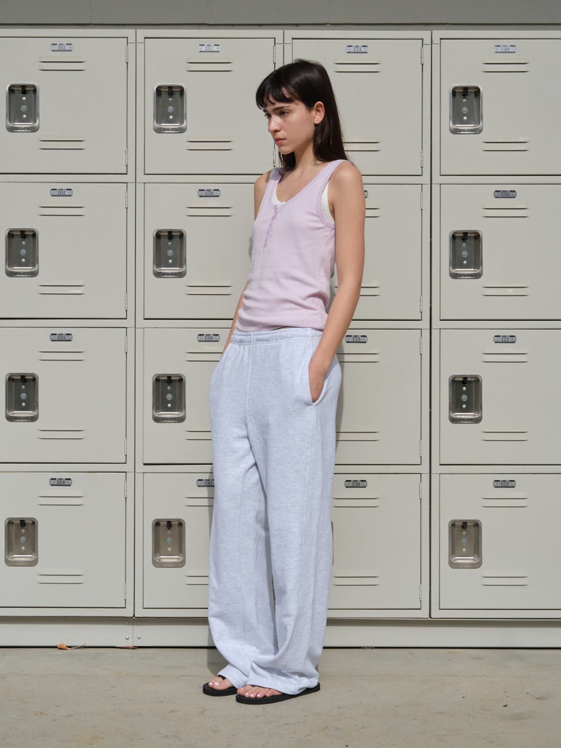 Sleeveless Henry Henley Tee (Light Pink) 상품이미지6