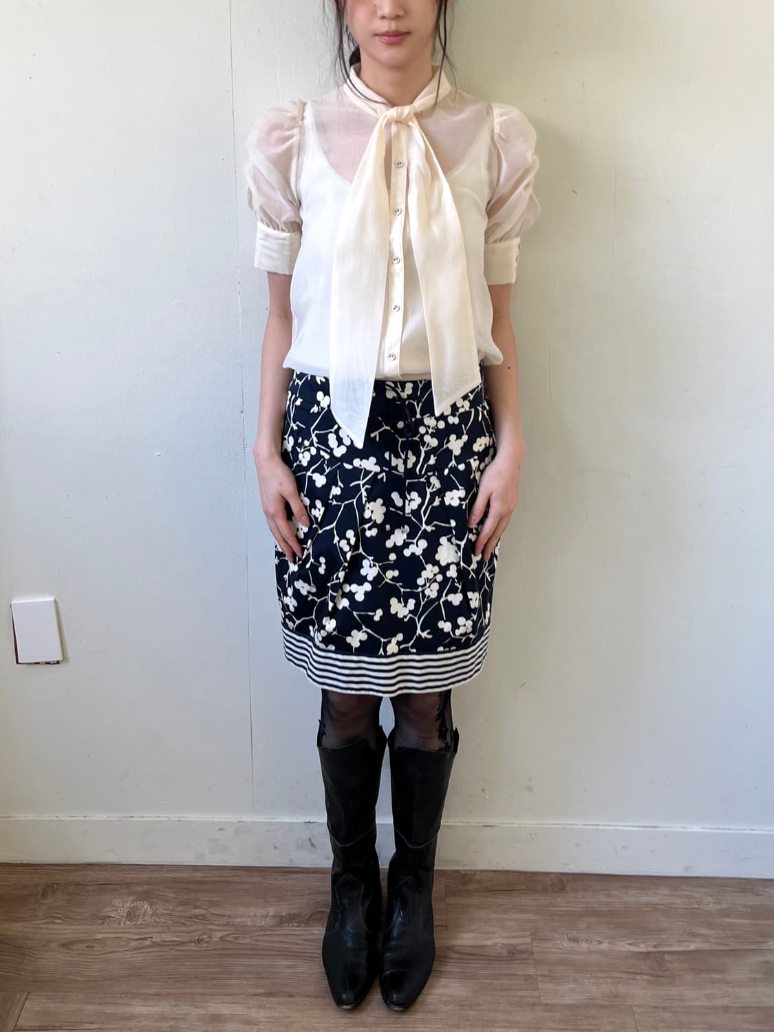 Swingle 타이 쉬폰 블라우스 상품이미지7