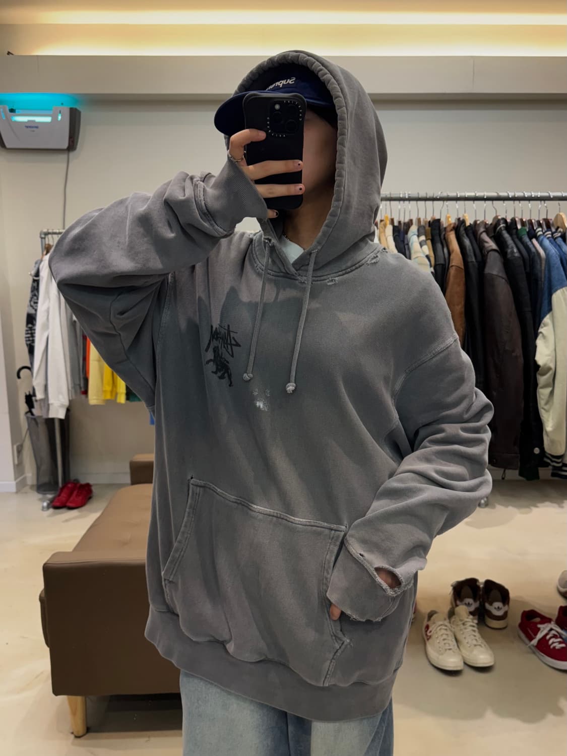 스투시 라스타 라이언 피그먼트 다이드 데미지 후드티 상품이미지7