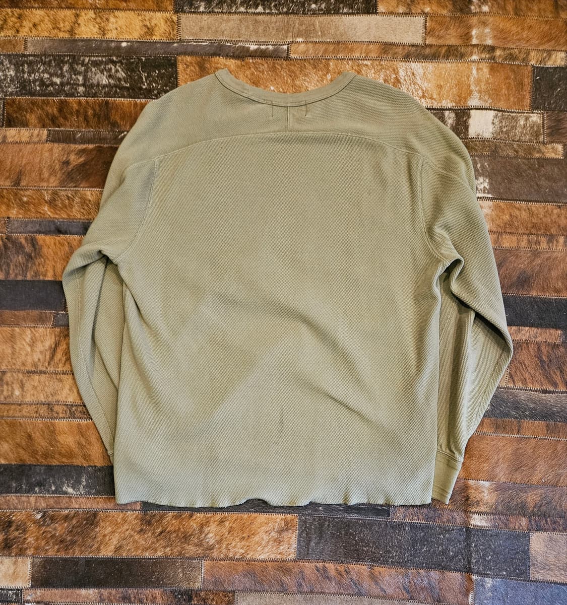 더블알엘 인디고 워싱 와플 프린팅 티셔츠  상품이미지2