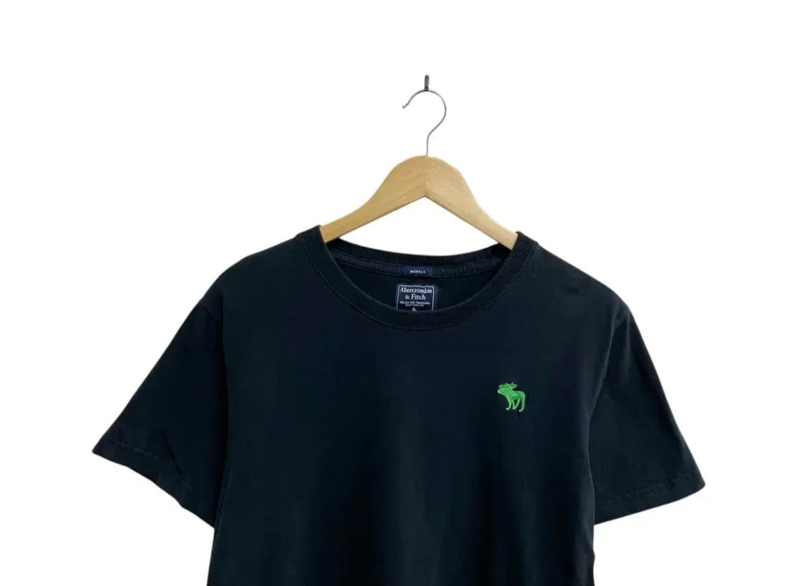 아베크롬비 A&F 녹색 무스 로고 반팔 티셔츠 XL 상품이미지3