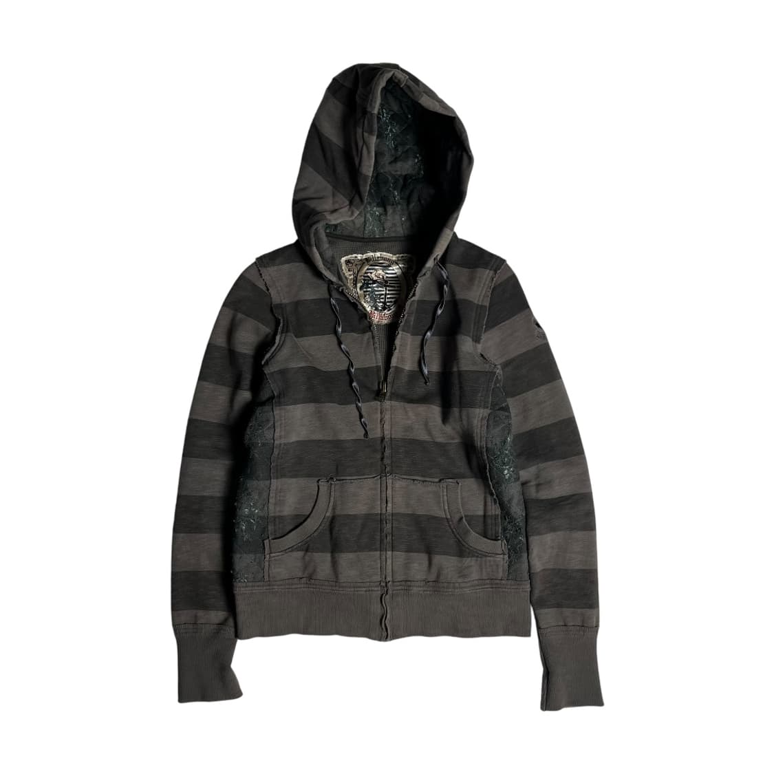 [JPN] 레이스업 스트라이프 후드집업 상품이미지1