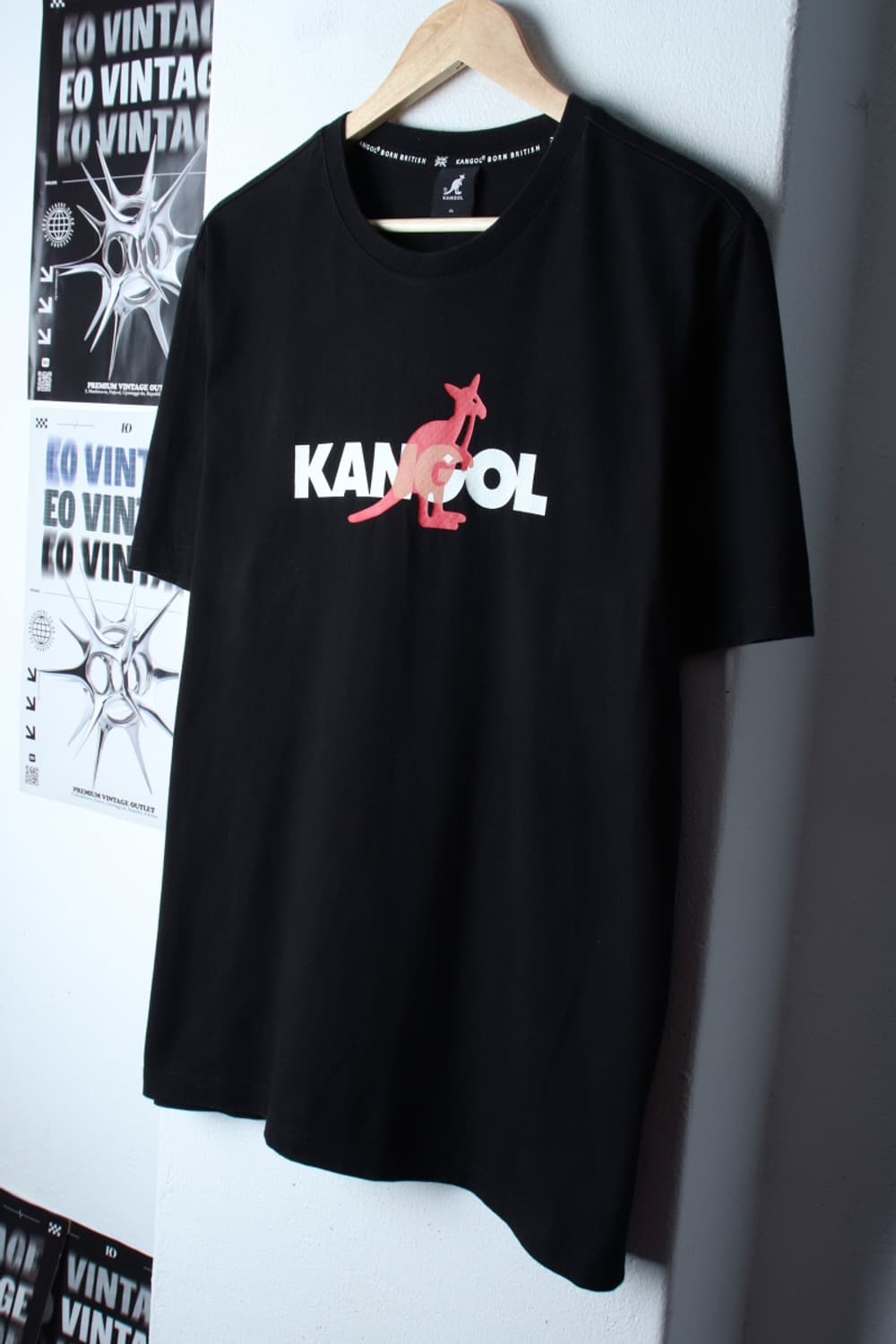 (XL-2XL) 캉골 반팔 티셔츠 빅로고 블랙 올드스쿨-H31394 상품이미지1