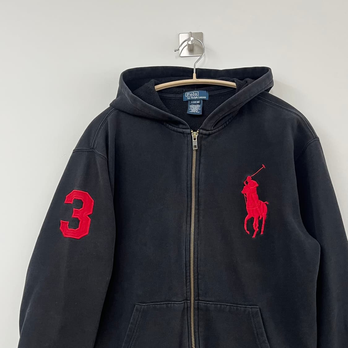 폴로 랄프로렌 빅포니 블랙 후드집업 상품이미지4