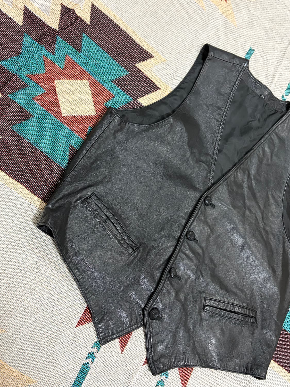 Real leather ruby western dressy vest 상품이미지3