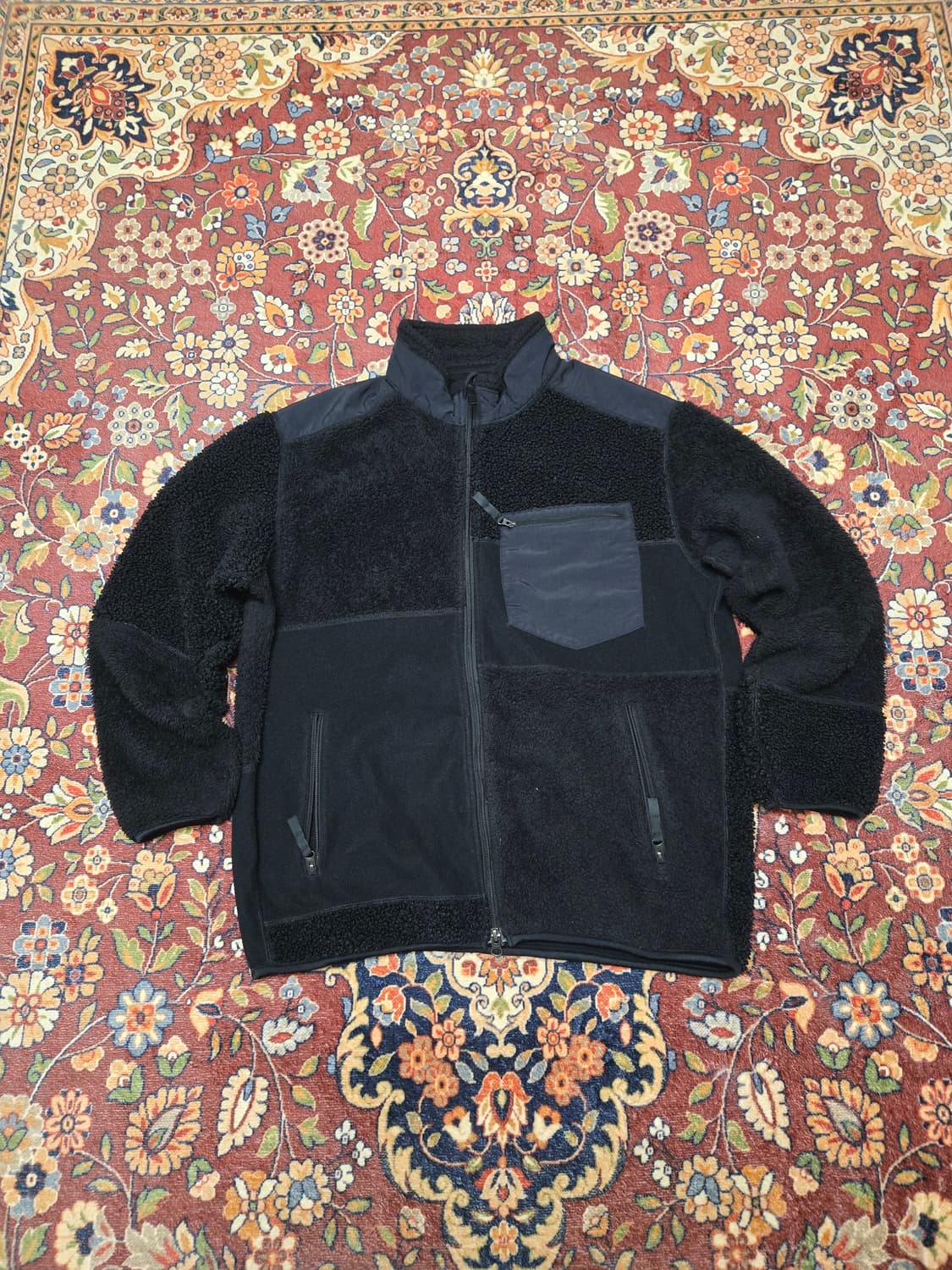 [XL] 유니클로 x 엔지니어드 가먼츠 플리스 콤비 자켓 (블랙) 상품이미지1