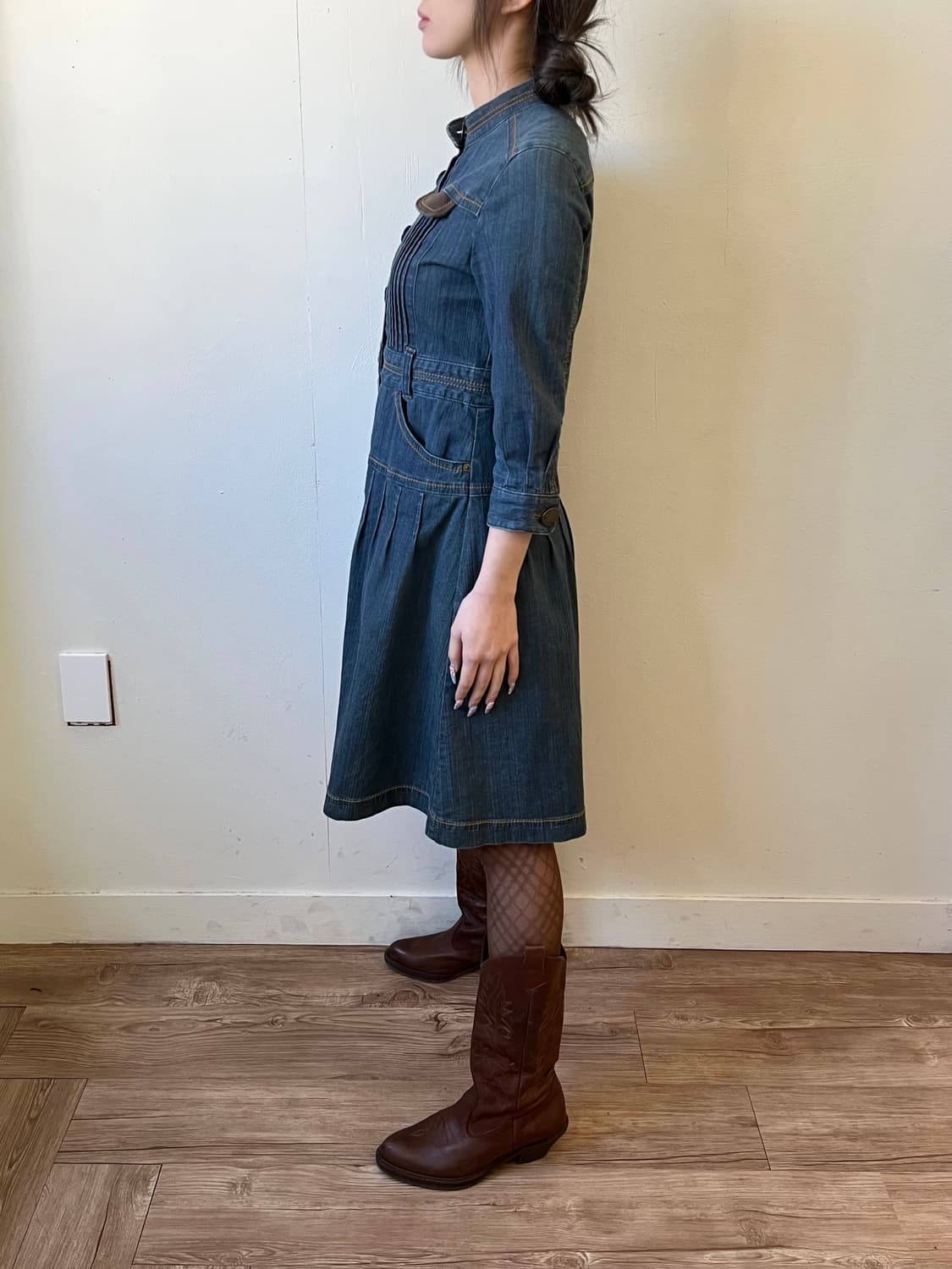 Coomb 도트 버튼 데님 원피스 상품이미지9