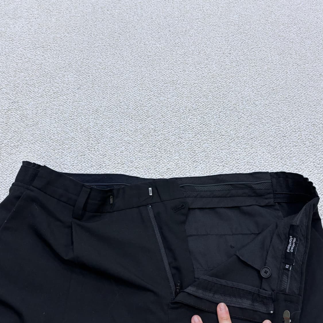 33 무신사스탠다드 블랙 와이드 레그 슬랙스 팬츠 0601E2 상품이미지6