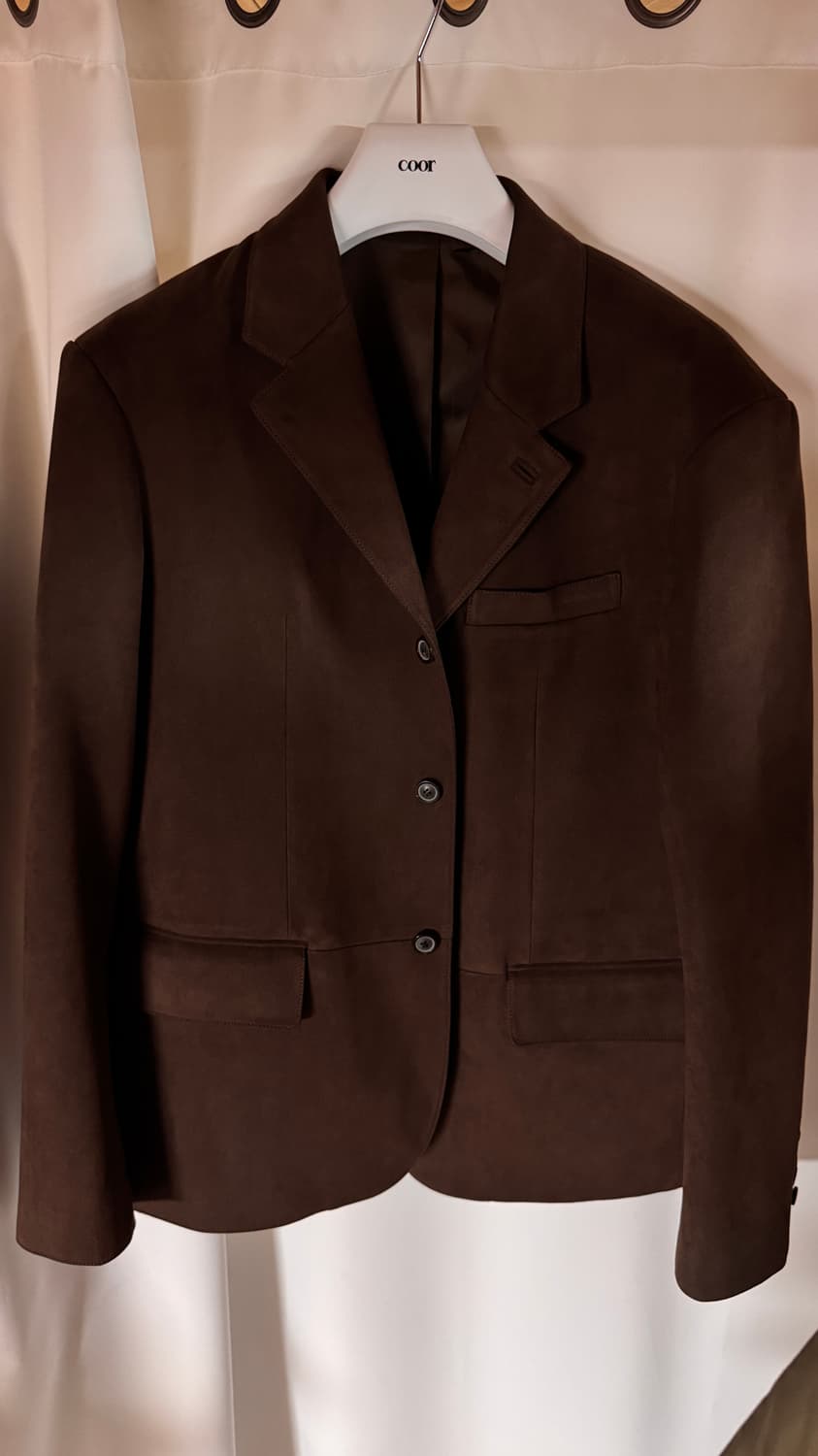 쿠어 페이크 스웨이드 블레이저 다크브라운 XL 상품이미지2