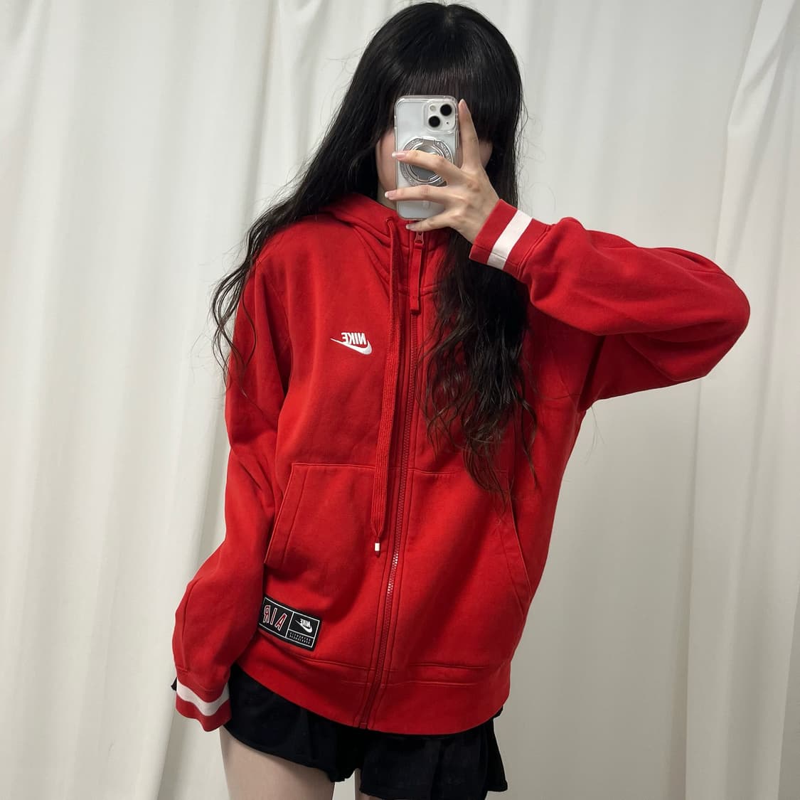 Nike Air red hood zip-up 상품이미지2