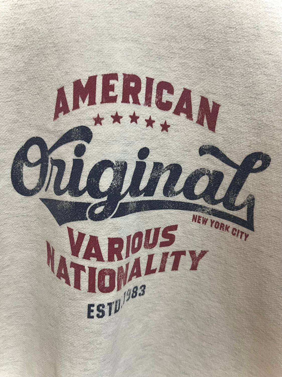 빈티지 레터링 아이보리 기모 긴팔 맨투맨 상품이미지2