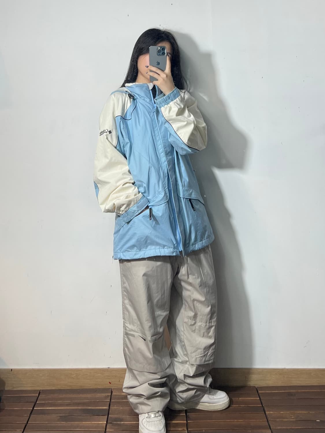 콜롬비아 대장급 화이트 배색 바람막이 L  상품이미지2