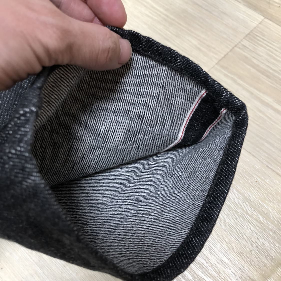 (31) 데님 인디고 마스터 쿠로키 셀비지 스트레이트핏 흑청 데님 상품이미지2