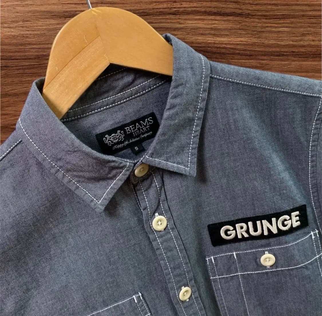 빔즈 BEAMS 스티치 카고 워크셔츠 S 상품이미지4