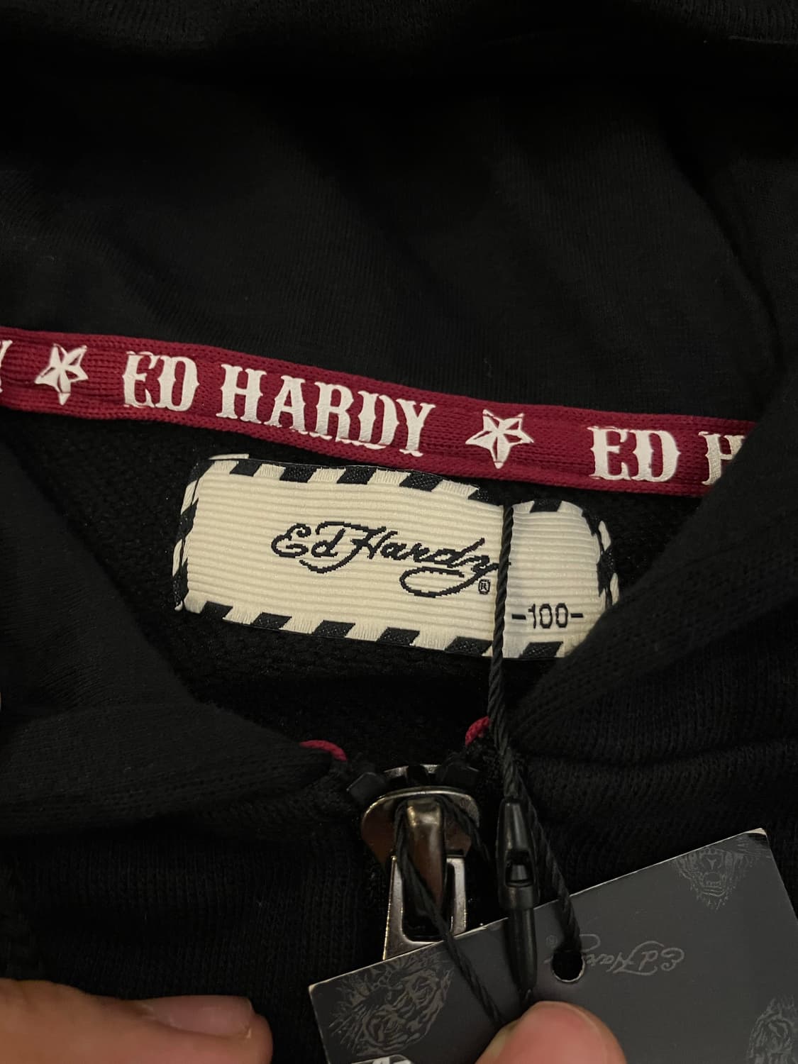 에드하디 백로고 y2k 후드집업 블랙 상품이미지5