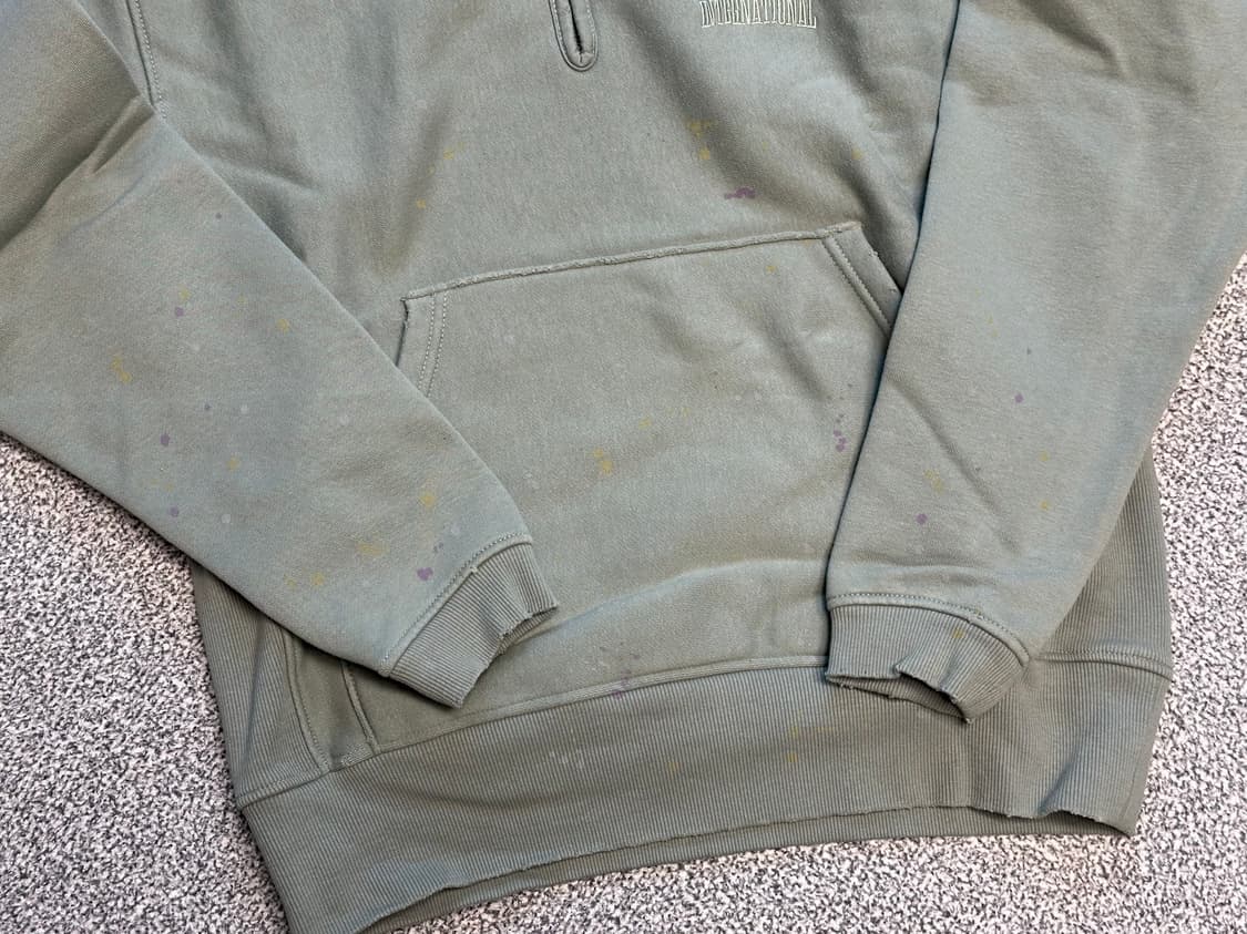 Damaged Half Zip Polo Sweatshirt Olive 상품이미지2