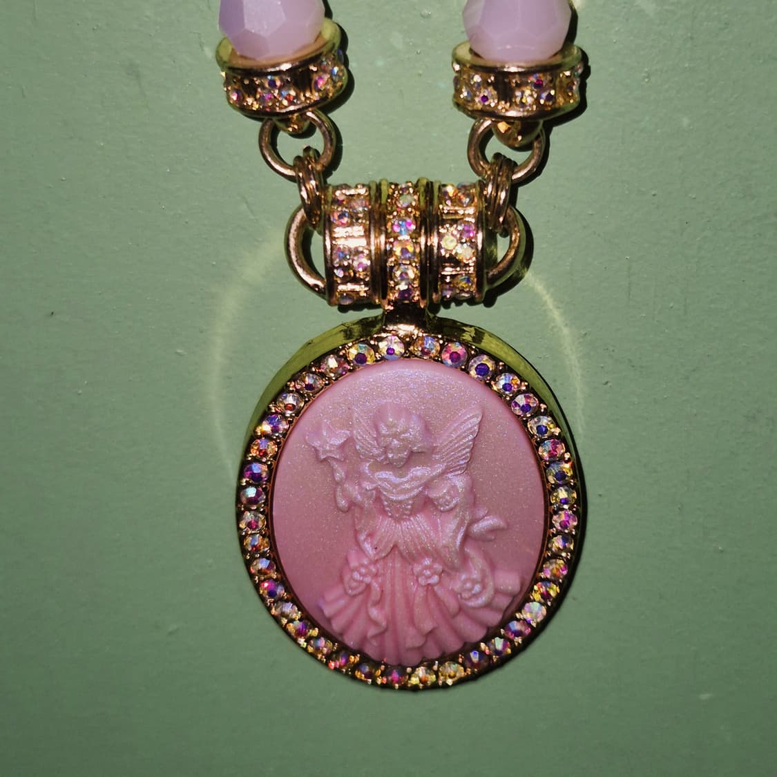 90s 미국 커크스폴리 무라노 글라스 카메오 목걸이 상품이미지7