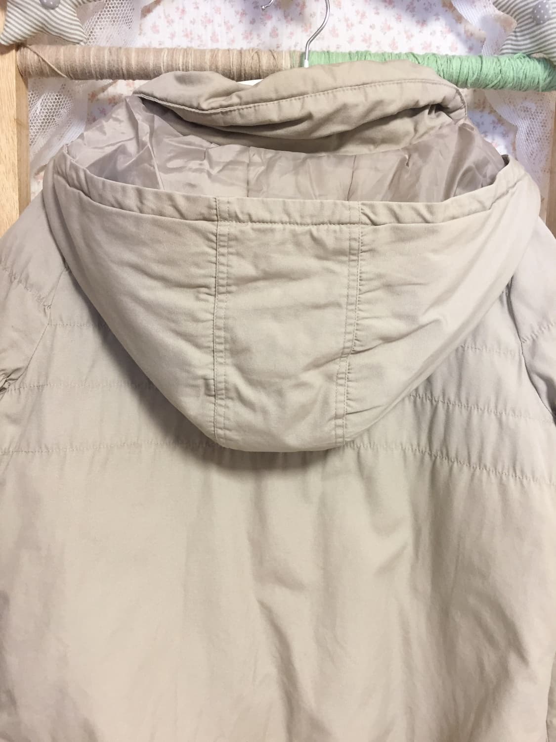빈티지 베이지 후드 패딩 상품이미지5