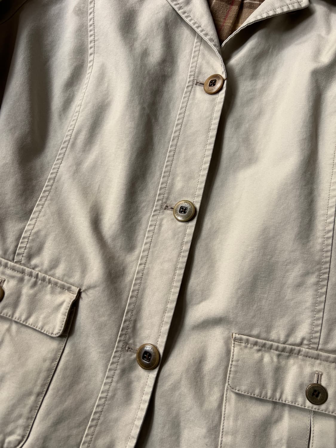 [XL]엘엘빈 USA 체크 라이닝 아이보리 헌팅 자켓 상품이미지4