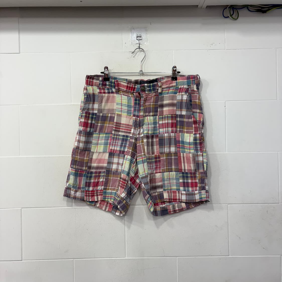 폴로 랄프로렌 패치워크 체크 반바지 상품이미지1