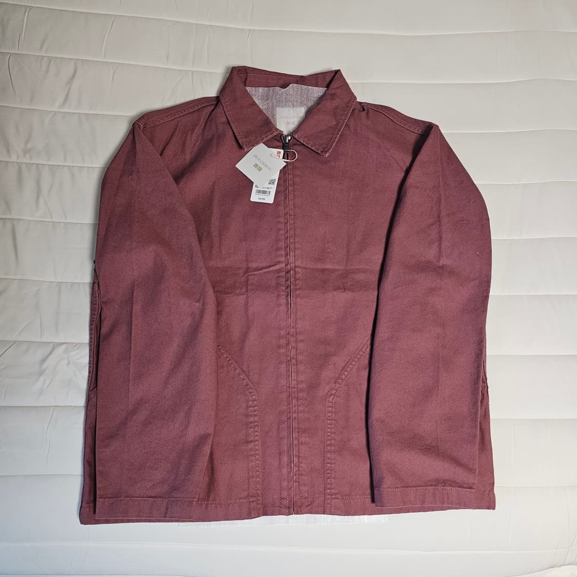 XL 새제품) 유니클로 X JW앤더슨 집업 블루종 더스티 핑크 피오 착용 상품이미지3